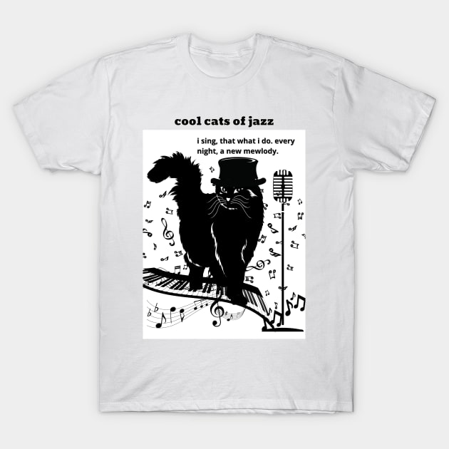 Cool Cats of Jazz T-Shirt by Rattykins